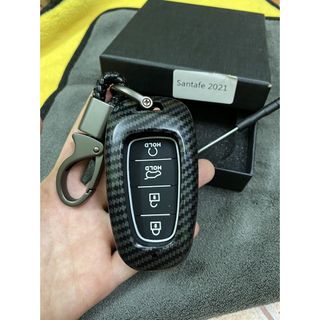 Ốp/Bao chìa khóa carbon xe Hyundai Santafe 2021- đời mới nhất - otofunmoclan