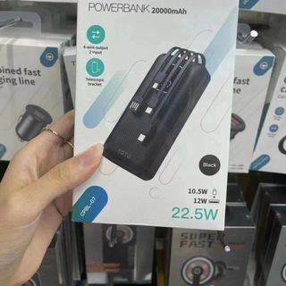 Sạc dự phòng ToTu CPBL-07 20000mah, tích hợp 4 dây sạc, giá đỡ điện thoại