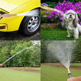 Đầu vòi xịt tăng áp lực nước mini Vòi xịt nước tăng áp đa năng bằng đồng tưới cây rửa xe cực mạnh kèm đai siết ống