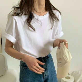 Áo thun nữ tay ngắn in đơn giản chất vải cotton thoáng mát sỉ sll Thanh Thảo