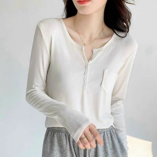 Áo thun tay dài nữ mẫu mới kiểu nút hàng đẹp giá tốt hot hit bán chạy mẫu mới hiện nay sll sỉ Thanh Thảo