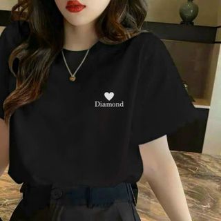 Áo thun nữ tay ngắn in chữ Diamond đơn giản chất vải cotton thoáng mát hàng sll sỉ sẵn kho Thanh Thảo
