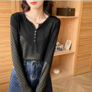 Áo thun tay dài nữ mẫu mới kiểu nút hàng đẹp giá tốt hot hit bán chạy mẫu mới hiện nay sll sỉ Thanh Thảo