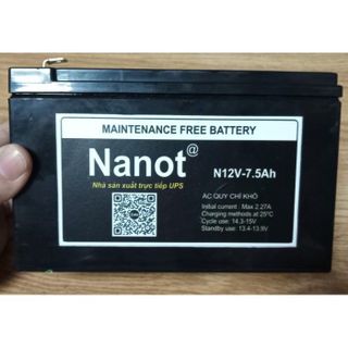 Bình Ắc Quy NANOT 12V-7,5AH