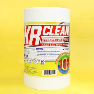 Khăn lau cá KRCLEAN Trắng Cuộn 400 tờ khổ 30x30 - Làm từ vải không dệt Alex cao cấp