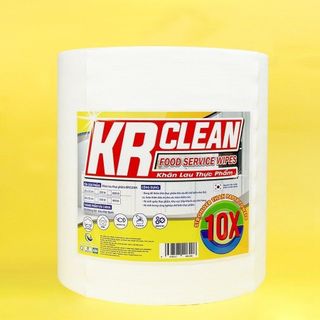 Khăn lau cá KRCLEAN Trắng Cuộn 400 tờ khổ 30x30 - Làm từ vải không dệt Alex cao cấp