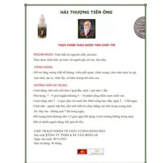 TINH CHẤT TỎI NHỎ MŨI HẢI THƯỢNG TIÊN ÔNG CHAI 20ML