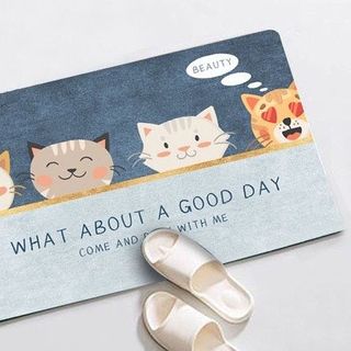 COMBO 6 tấm thảm lau chân siêu thấm hút hình mèo con siêu dễ thương chống trơn trượt