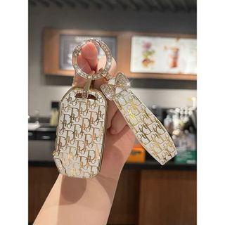 Ốp chìa khóa, bọc chìa Kia Cerato 2019 - 2020 - 2021 mẫu 3 nút viền mạ vàng Doir -Hermes cao cấp