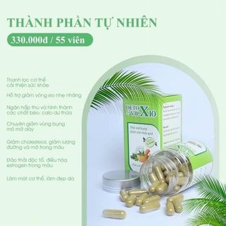 Detox Vip X10 giảm cân giảm mỡ ban đêm hộp 55viên giá sỉ - giá bán buôn
