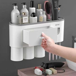 Bộ Nhả Kem Đánh Răng Tự Động, Kệ Để Đồ Phòng Tắm Cao Cấp ( Bao gồm miếng dán)