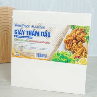 Giấy Thấm Dầu mỡ chiên rán Vinagreen Trắng Dày/Mỏng 80 tờ khổ 25x25 - Thấm hút dầu mỡ cực tốt, an toàn thực phẩm