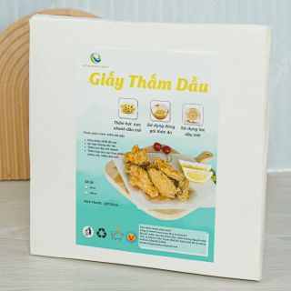 Giấy Thấm Dầu mỡ chiên rán Vinagreen Trắng Dày/Mỏng 80 tờ khổ 25x25 - Thấm hút dầu mỡ cực tốt, an toàn thực phẩm