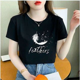 Sẵn đủ màu Áo thun nữ in hình lông vũ về hàng số lượng lớn sỉ Thanh Thảo