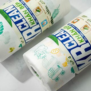 Khăn lau bếp đa năng KRCLEAN in hình Cuộn 100 tờ, khổ 20x25 - Thấm hút nước vượt trội, lau chén dĩa, lau bếp