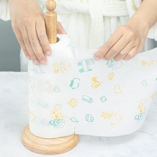 Khăn lau bếp đa năng KRCLEAN in hình Cuộn 100 tờ, khổ 20x25 - Thấm hút nước vượt trội, lau chén dĩa, lau bếp