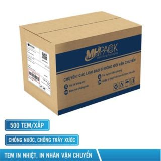 Tem in nhiệt giấy in nhiệt có sẵn keo tem vận đơn TMĐT khổ 100x150mm 500 tem/xấp/cuộn