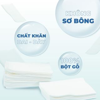 Khăn tẩy trang Kawaii dạng hộp trắng 100 tờ khổ 13x18 - Dùng lau khô, lau ướt - khăn đắp toner