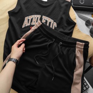 Quần Áo thun Nam Set bộ Athletic Thun cotton mịn dệt mắt tổ ong cao cấp, Chất mát - thấm mồ hôi tốt