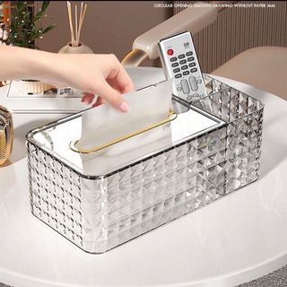 Hộp Đựng Khăn Giấy Đa Năng Kèm Khay Đựng Đồ, Hàng Cao Cấp Thiết Kế Sang Trọng