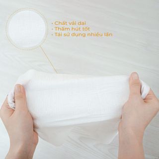 Khăn vải KRCLEAN khăn lau đa năng, lau bếp, lau tủ bàn ghế, giặt lại được - Khổ 25x25 (50 tờ)- Napkin vàng