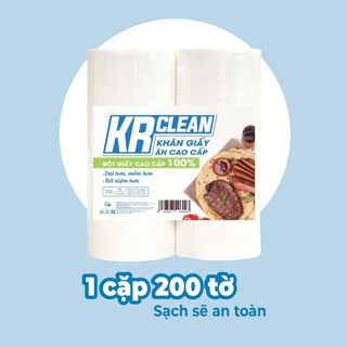 Khăn Ăn Cao Cấp KRCLEAN Trắng 100 tờ/cuộn, khổ 10x20 - Không gây thô ráp, bụi giấy khi lau