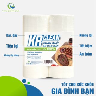 Khăn Ăn Cao Cấp KRCLEAN Trắng 100 tờ/cuộn, khổ 10x20 - Không gây thô ráp, bụi giấy khi lau