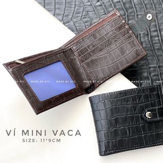 Ví mini vân cá có nít bấm