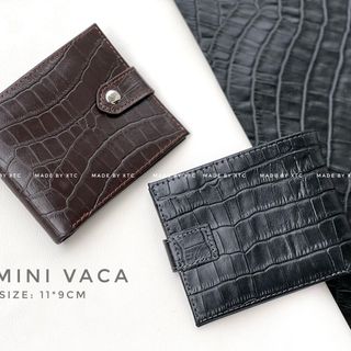 Ví mini vân cá có nít bấm