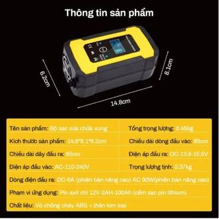 BỘ SẠC ẮC QUY 12V KÈM PHỤC HỒI BÌNH ĐA NĂNG
