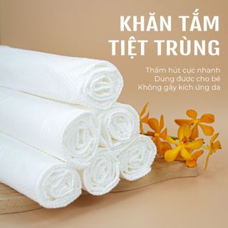 Khăn Tắm tiệt trùng dùng 1 lần Kawaii 50x100 Xanh/Trắng - Túi 3 khăn, thích hợp cho du lịch, dã ngoại