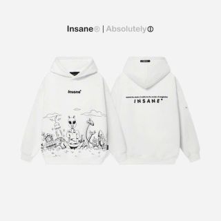 Áo hoodie Unisex,  logoin insane , họa tiết hoạt hình, form rộng dưới 75kg giá sỉ