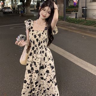 ĐẦM XÒE HOA CÁNH TIÊN NHÚN THUN - DT1779