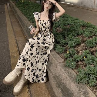 ĐẦM XÒE HOA CÁNH TIÊN NHÚN THUN - DT1779