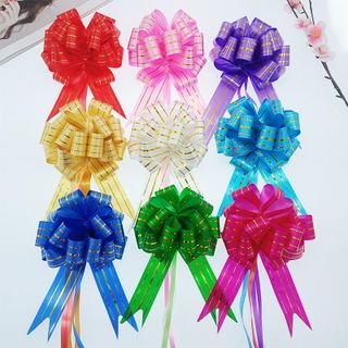Nơ rút tú cầu 3 sọc vàng cánh 3cm xấp 10 cái