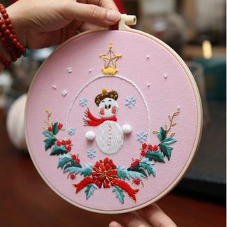 Quà Tặng Noel Tranh Thêu Chỉ Thủ Công HandMade Đầy Ý Nghĩa Tinh Tế, Độc Đáo, Đầy Sáng Tạo ( Phù Hợp Mô hình Kinh Doanh Thủ Công ) kèm Bộ Phụ kiện Đầy Đủ ( Hàng Gái Tận Xưởng )