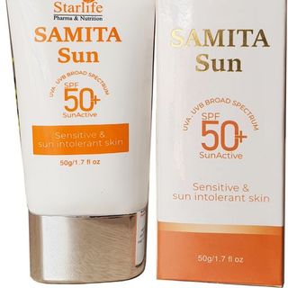 Kém chống nắng chuyên sâu SAMITA SUN SPF50+ Giúp chống nắng, chống tia UVA và UVB. Giảm bớt tình trạng sạm da, rám nắng, lão hoá da. (Tuýp 50gr) giá sỉ