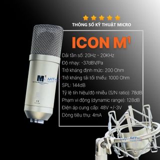 Micro Thu Âm 48V Chính Hãng ICON M1 - Micro LiveStream , Thu Âm Cao Cấp Giá Cực Rẻ, Độ Nhạy Cao, Bắt Âm Tốt, Âm Thanh Sắc Nét Chuẩn Micro Chuyên Nghiệp.