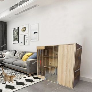 Nhà Cho Thú Cưng, Chuồng Mèo Gỗ MDF Cốt Xanh Chống Ẩm