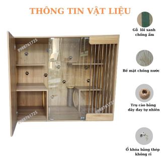 Nhà Cho Thú Cưng, Chuồng Mèo Gỗ MDF Cốt Xanh Chống Ẩm