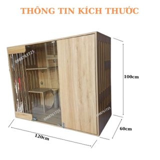 Nhà Cho Thú Cưng, Chuồng Mèo Gỗ MDF Cốt Xanh Chống Ẩm