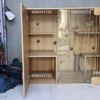 Nhà Cho Thú Cưng, Chuồng Mèo Gỗ MDF Cốt Xanh Chống Ẩm