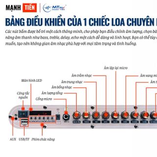 Loa Di Động Karaoke 10 Nút MTMAX B52Plus, Bass 20 Âm Thanh Trung Thực Đa Dạng Kết Nối BT, AUX, USB, TF