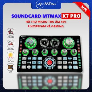 Sound Card MTMAX X7PRO - Thu Âm Livestream Tại Nhà Dễ Dàng, Bluetooth 5.0, Có Nguồn Micro 48V, 12 Hiệu Ứng Âm Thanh, Thay Đổi Giọng Nói, Điều Chỉnh Bass Mid Treble giá sỉ