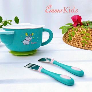Emma Kids- Bát Ăn Dặm Giữ Nhiệt- Kèm 2 Thìa