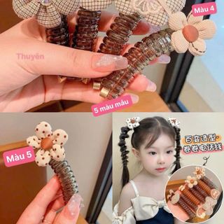 Bộ 2 Dây Buộc Tóc Dạng Xoắn Lò Xo Xinh Xắn Cho Bé Gái