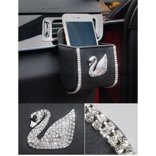 Túi đựng đồ tiện ích - túi treo vương miện thiên nga cài cửa gió ô tô để điện thoại và đồ dung cá nhân