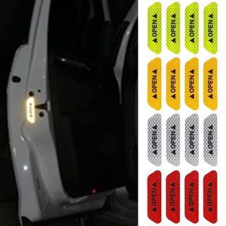 Bộ tem decal 4 miếng open dán cánh cửa xe cảnh báo va chạm - miếng dán open phản quang ở cánh cửa ô tô