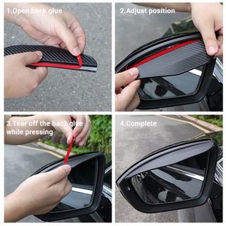 Bộ 2 miếng dán vè che mưa gương chiếu hậu Logo hãng xe- vè che mưa chống nước hiệu quả