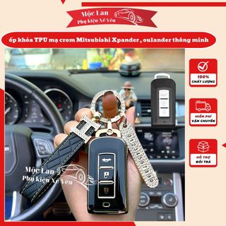 Bao chìa khóa ô tô nhựa TPU mạ crom Mitsubishi Xpander , oulander thông minh -ôm sát chìa bảo vệ ốp khóa giá sỉ